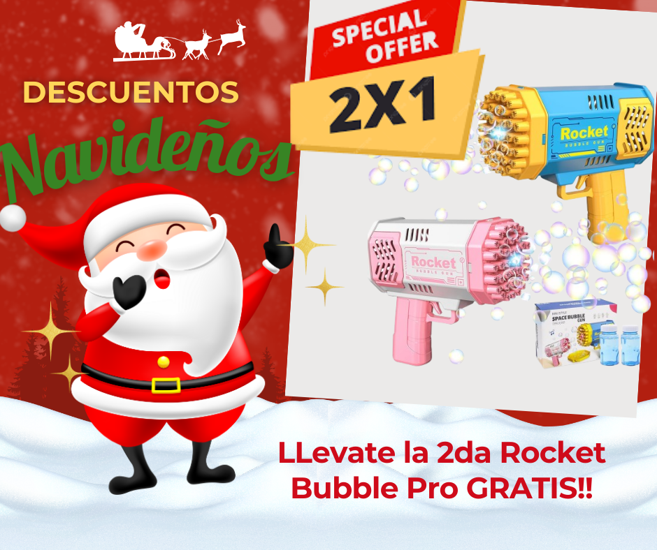 🚀  Rocket Bubble Pro 2x1 — La Pistola de Burbujas Favorita del 2025